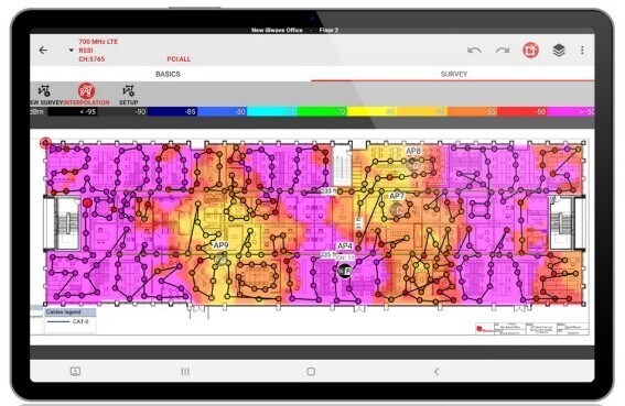 Real-time look at signal strength throughout a building using the iBwave Mobile Surve
